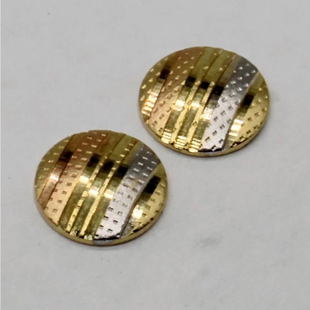 18K TRI TONE STUD EARRING